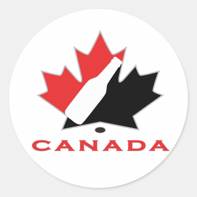 Canadian Beer Team Runder Aufkleber (Vorderseite)