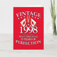 Canadian Birthday Any Age & Canada Flags Card