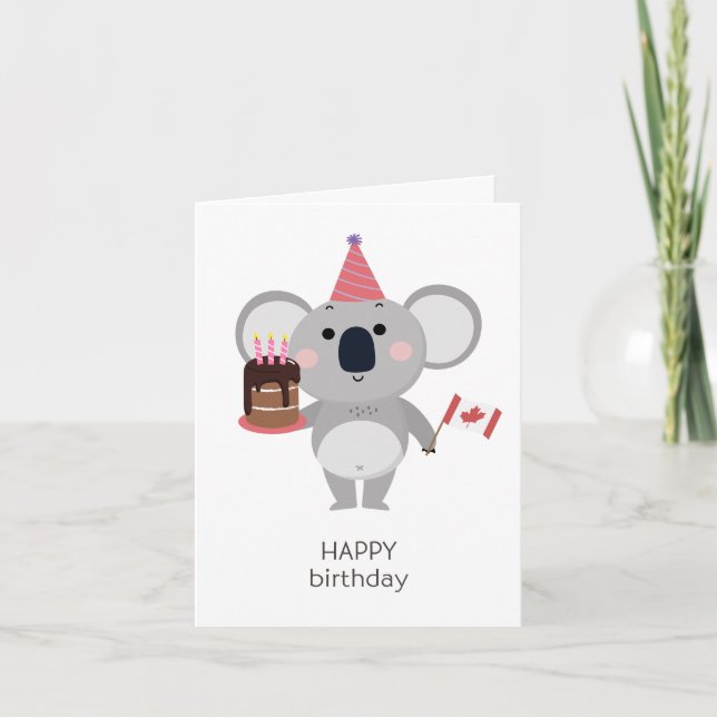 Canadian Birthday Card - Happy Birthday Karte (Vorderseite)