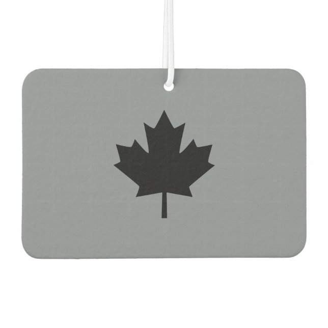 Canadian Black Maple Leaf auf Grau Autolufterfrischer (Vorderseite)