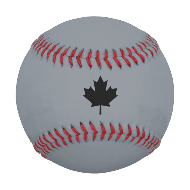 Canadian Black Maple Leaf auf Grau Baseball (Vorderseite)