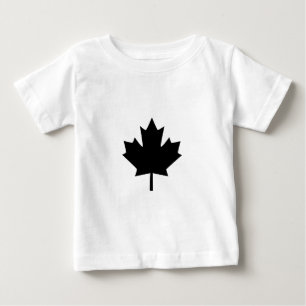 Canadian Black Maple Leaf Design Baby T-shirt