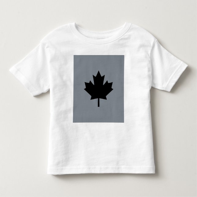 Canadian Black Maple Leaf Design Kleinkind T-shirt (Vorderseite)