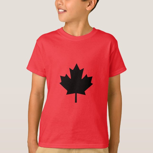Canadian Black Maple Leaf Design T-Shirt (Vorderseite)