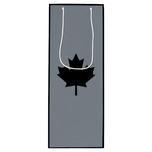 Canadian Black Maple Leaf Display Geschenktüte Für Weinflaschen (Vorderseite)