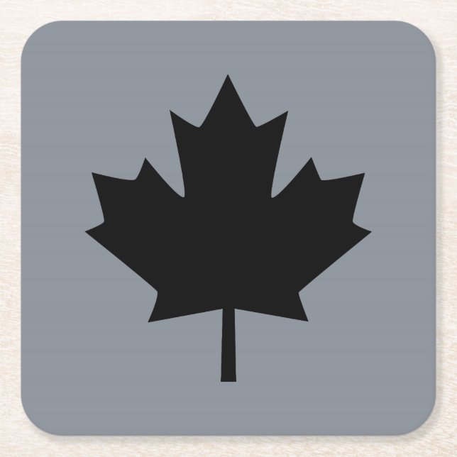 Canadian Black Maple Leaf Display Rechteckiger Pappuntersetzer (Vorderseite)