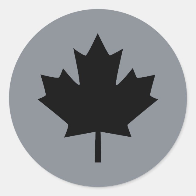 Canadian Black Maple Leaf Display Runder Aufkleber (Vorderseite)