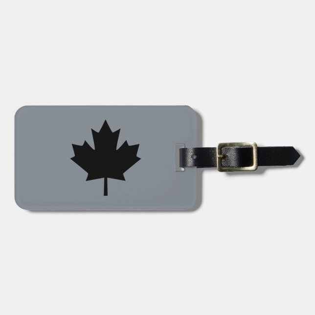 Canadian Black Maple Leaf Graphic Gepäckanhänger (Vorderseite horizontal)