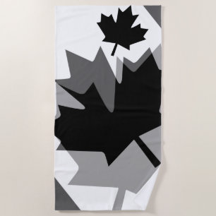 Canadian Black Maple Leaf Layered Style CANADA Strandtuch