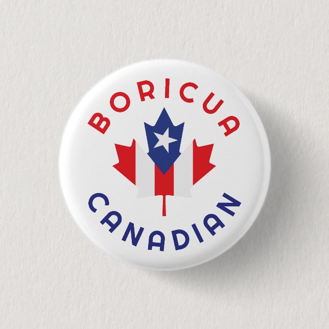 Canadian Boricua Roots Button (Vorderseite)