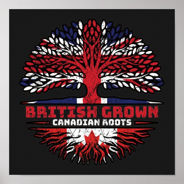 Canadian Canada Uk United Kingdom British Tree Poster (Vorne)