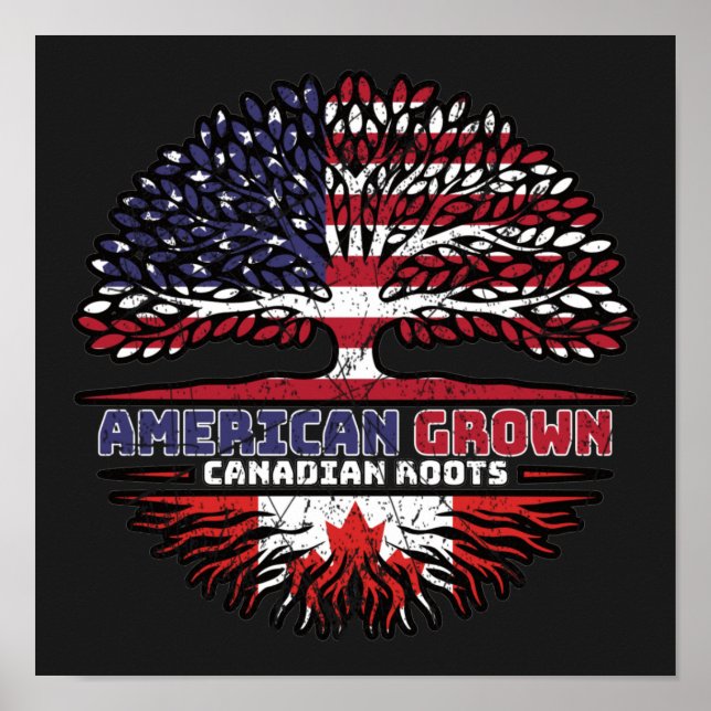 Canadian Canada US American USA United States Tree Poster (Vorne)