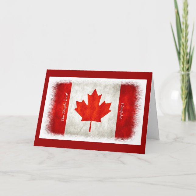 Canadian Flag - Ahornblätterblatt l'Unifolié Grußk Karte (Vorderseite)
