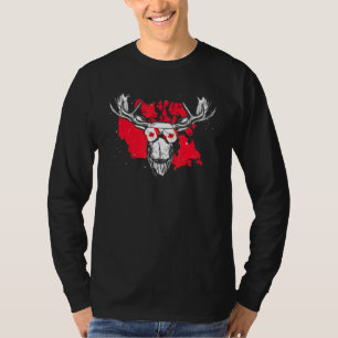 Canadian Flag Ahornblättriger Elch Tier Cool Kanad T-Shirt