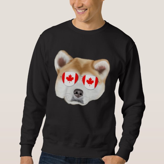 Canadian Flag Akita Dog Canada Pocket Sweatshirt (Vorderseite)