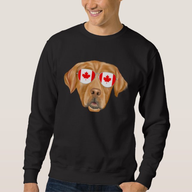 Canadian Flag Golden Retriever Dog Canada Pocket Sweatshirt (Vorderseite)