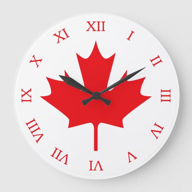 Canadian Flag Große Wanduhr (Vorderseite)
