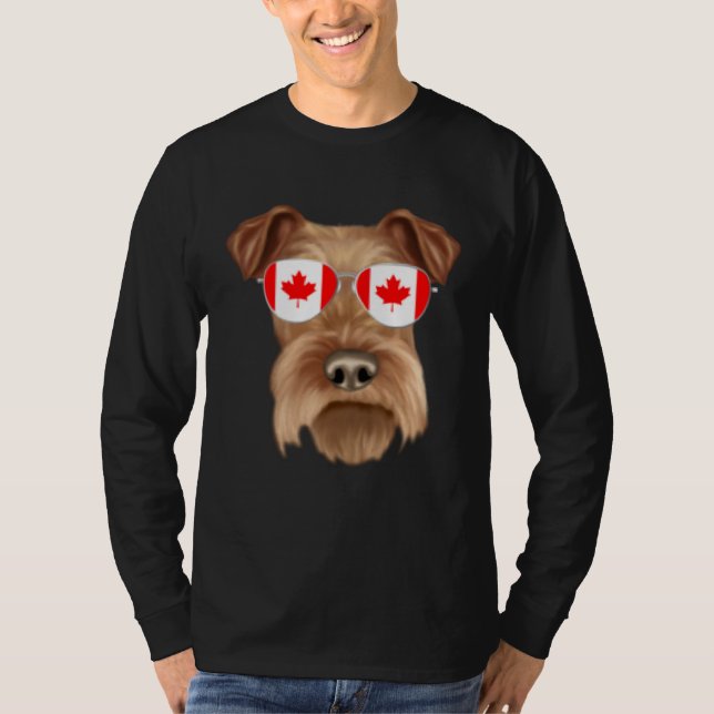 Canadian Flag Irish Terrier Dog Canada Pocket T-Shirt (Vorderseite)