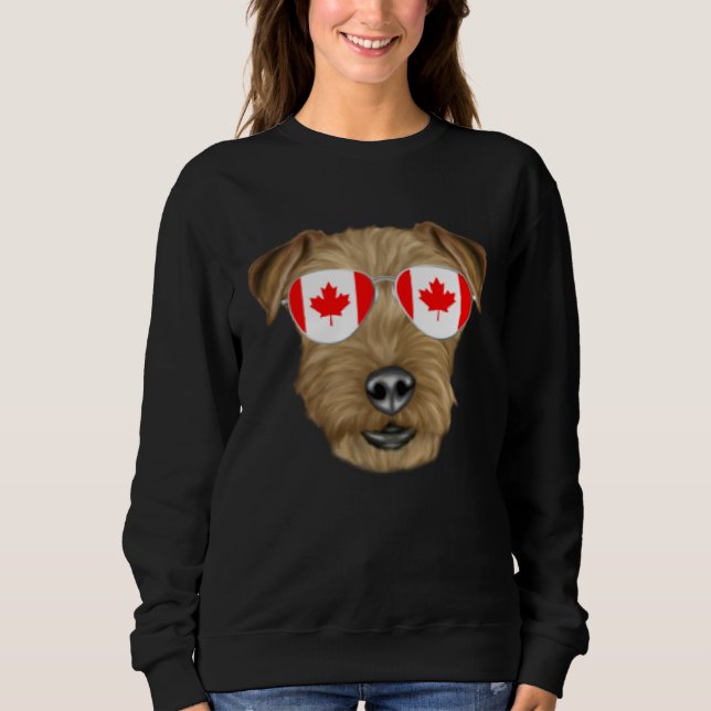 Canadian Flag Lakeland Terrier Dog Canada Pocket Sweatshirt (Vorderseite)