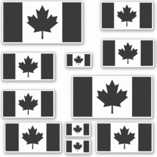 Canadian Flag Multiple in Black Aufkleber