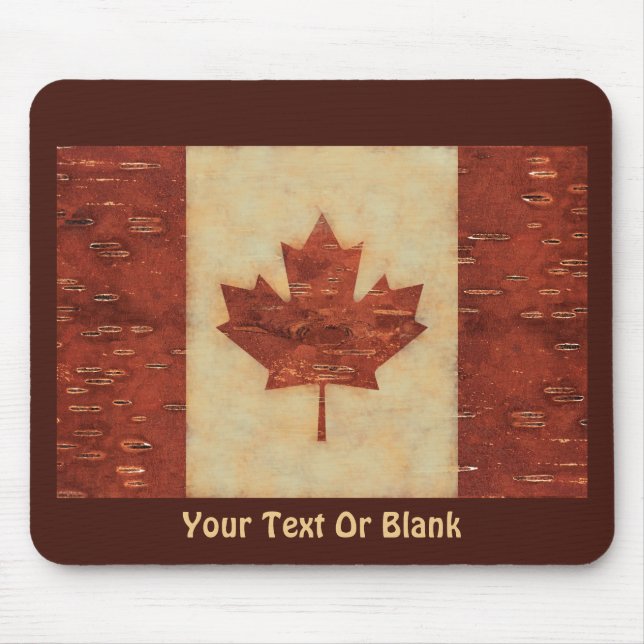 Canadian Flag On Inner Birch Bark Mousepad (Vorne)