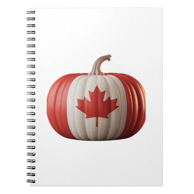 Canadian Flag Pumpkin Maple Leaf Thanksgiving Over Notizblock (Vorderseite)
