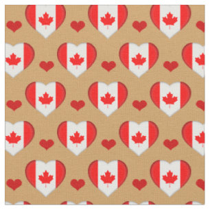 Canadian Flag & Red Heart mode Fabric /Kanada Stoff