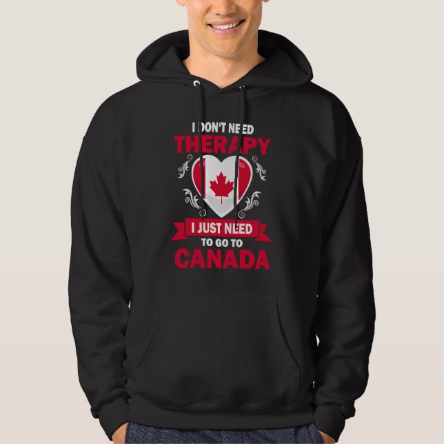 Canadian Flag Vacation  Therapy Funny Canada Hoodie (Vorderseite)