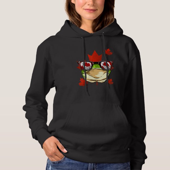 Canadian Frog Maple Tree Leaf Canada Flag Animal F Hoodie (Vorderseite)