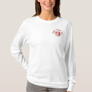 Canadian Happy Face Eh Team Besticktes Langarmshirt
