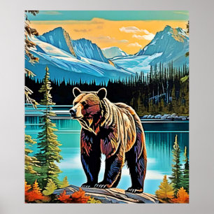 Canadian Majestic Mountain Bären Design Poster