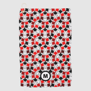 Canadian Maple Blätter Initial Golfhandtuch