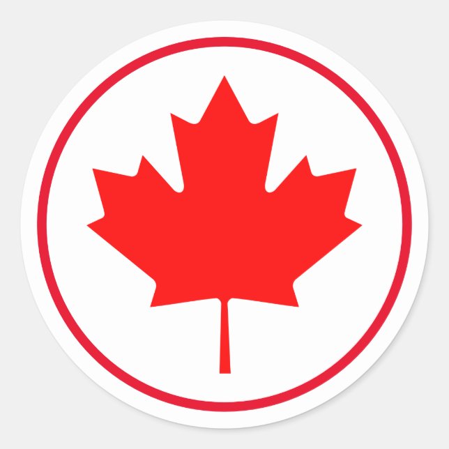 Canadian Maple Leaf Canada Day Red White Runder Aufkleber (Vorderseite)