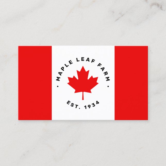 Canadian Maple Leaf Flag Business Card Visitenkarte (Vorderseite)