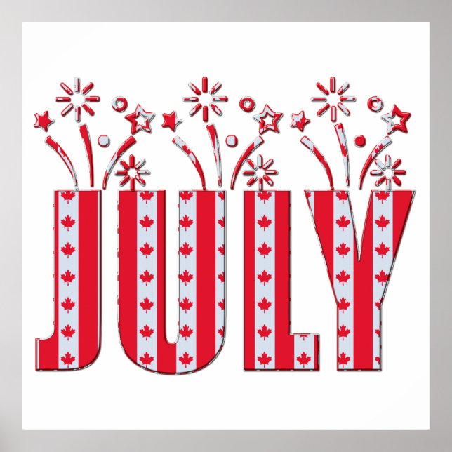 Canadian Maple Leaf Juli Glücklicher Kanada Tag Poster (Vorne)
