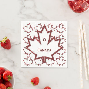 Canadian Maple Leaf Papier Napkins Serviette