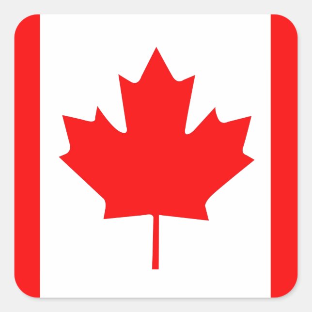 Canadian Maple Leaf Quadratischer Aufkleber (Vorderseite)