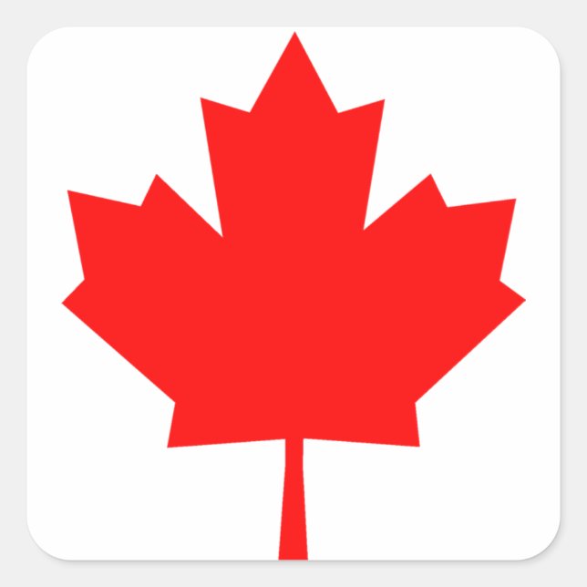 Canadian Maple Leaf Quadratischer Aufkleber (Vorderseite)