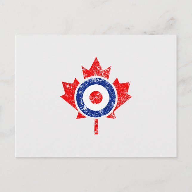 Canadian Maple Leaf Roundel Grunge Mod CANADA Postkarte (Vorderseite)