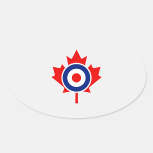 Canadian Maple Leaf Roundel Mod Abzeichen Ovaler Aufkleber