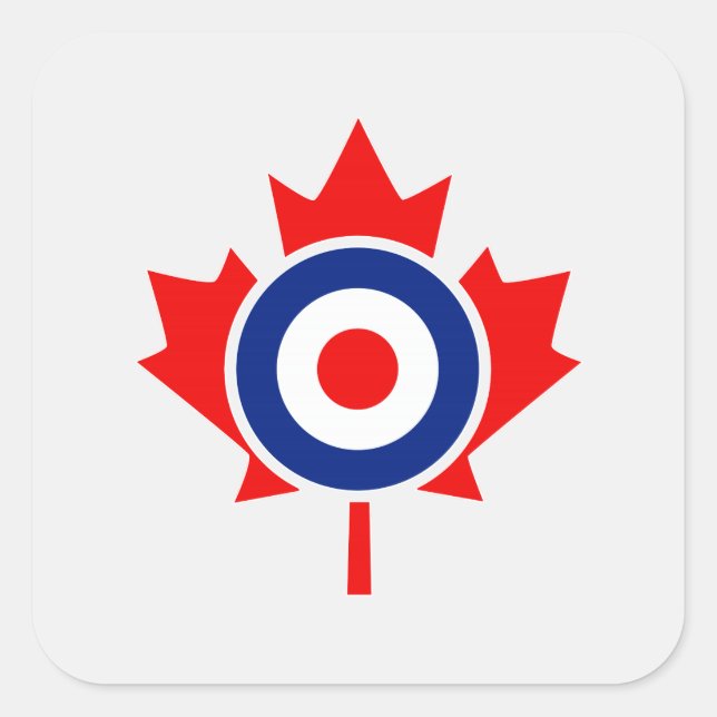 Canadian Maple Leaf Roundel Mod Abzeichen Quadratischer Aufkleber (Vorderseite)