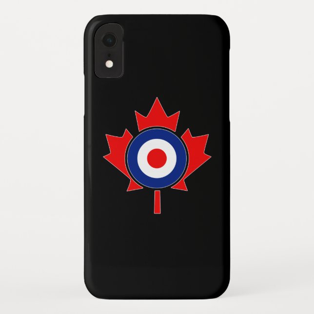 Canadian Maple Leaf Roundel Mod auf schwarz Case-Mate iPhone Hülle (Rückseite)