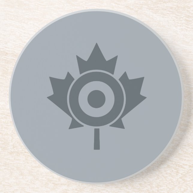 Canadian Maple Leaf Roundel Mod Graphic Sandstein Untersetzer (Vorne)