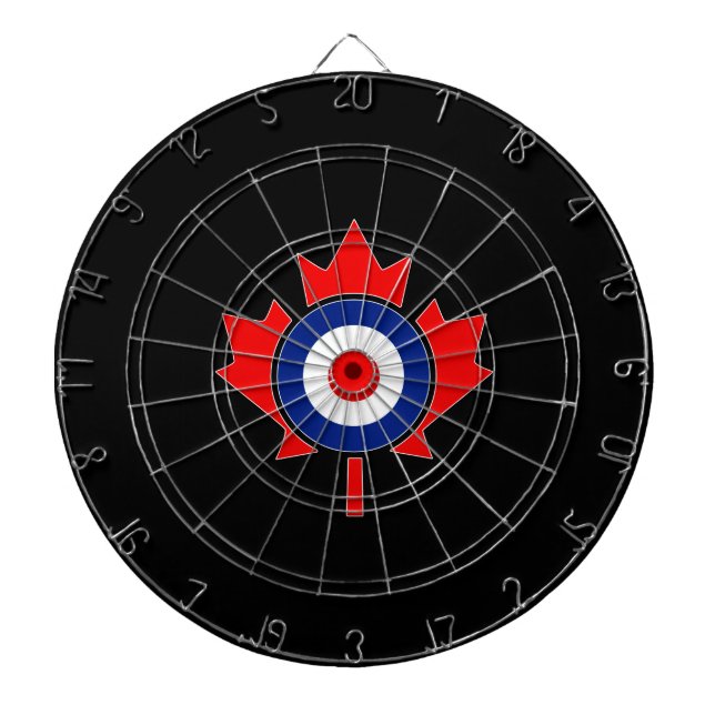 Canadian Maple Leaf Roundel Mod on black Dartscheibe (vorne)