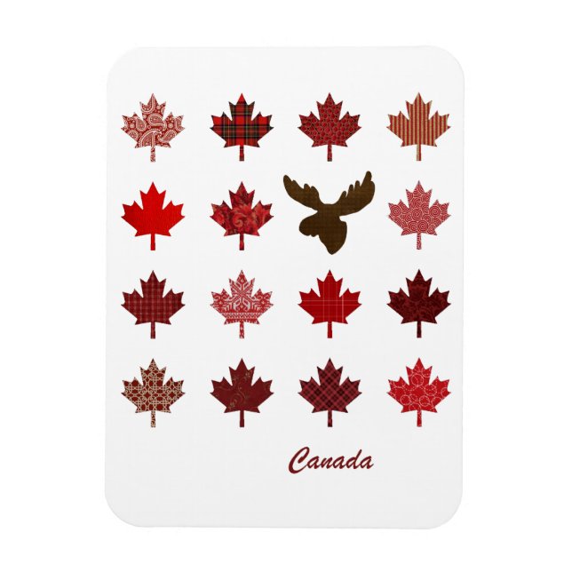 Canadian Maple Leaf und Elche Magnet (Vertikal)