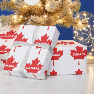Canadian Maple Leaf Wrapping Paper - Rotes Kanada Geschenkpapier