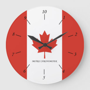 Canadian Metric Clock Große Wanduhr