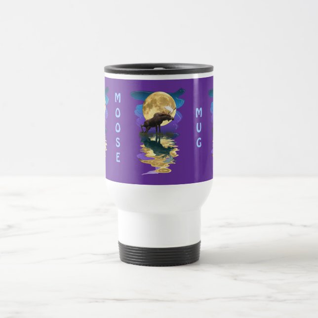 Canadian Moose & Moon Souvenir Wildlife Reisebecher (Mittel)