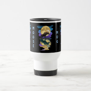 Canadian Moose & Moon Souvenir Wildlife Reisebecher