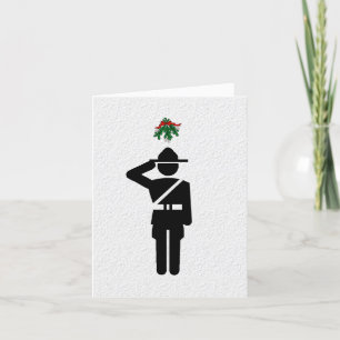 Canadian Mountie Icon & Mistletoe Weihnachtskarte Karte